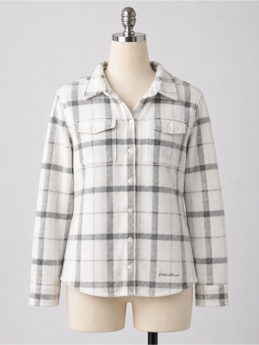 Eddie Bauer Women's Button Up Fleece Sweatshirt Size Large